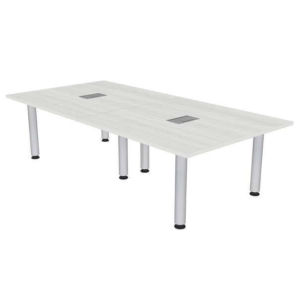 45 in W, 96 in L, 29 in H, Engineered Wood Top, White